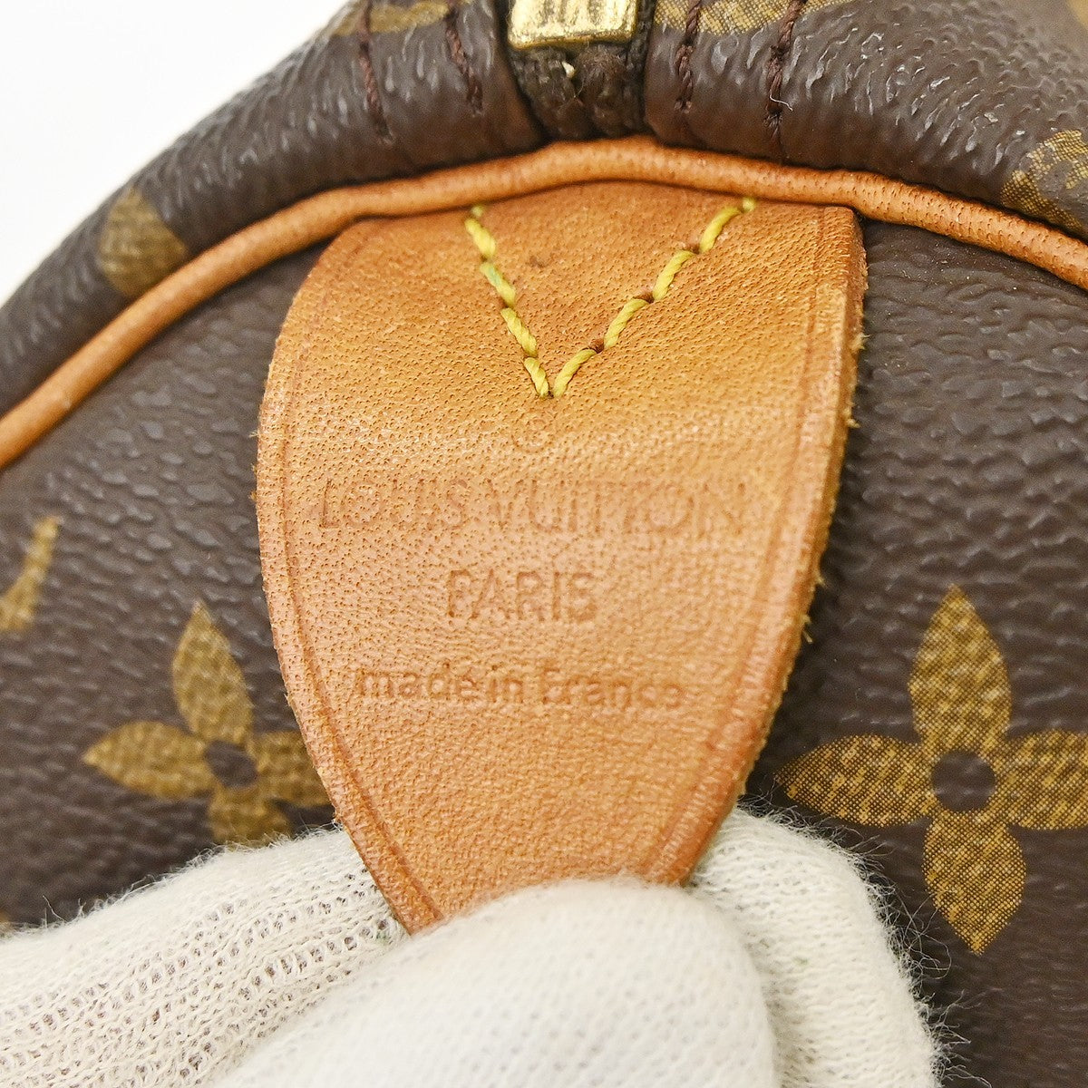 Louis Vuitton Speedy Handbag Monogram Canvas Brown Canvas Handbag ( )