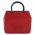Gucci Vintage Bamboo Handle Bag Leather Red Leather Handbag (Authentic  )