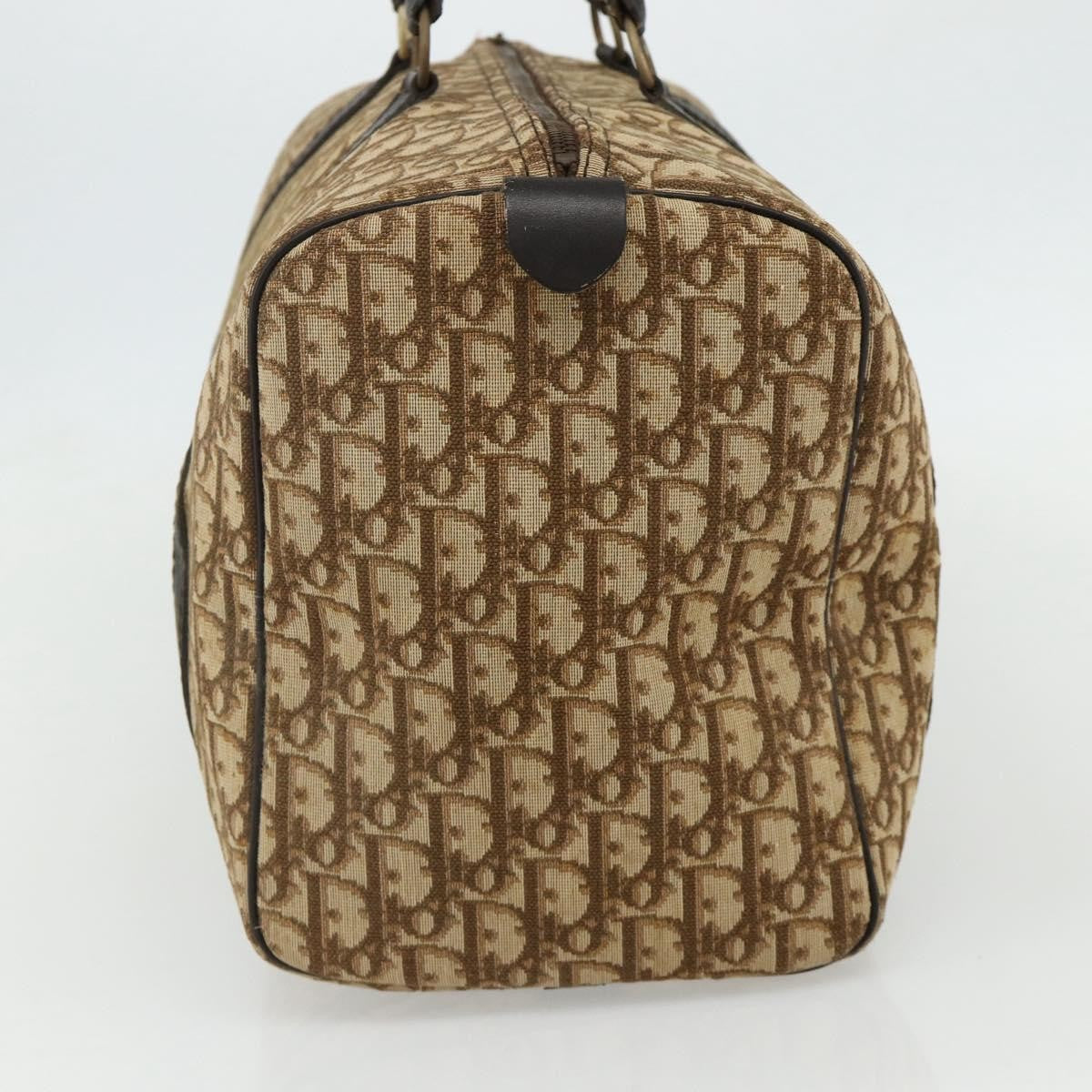 Christian Dior Vintage Trotter Boston Bag Diorissimo Canvas Beige Canvas Handbag ( )