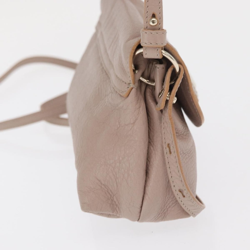 Chloe Lily Shoulder Bag Leather Beige Leather Handbag (Authentic  )