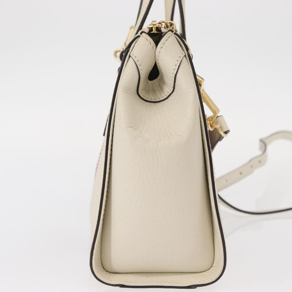 Gucci Ophidia Top Handle Tote Leather White Leather Handbag (Authentic  )