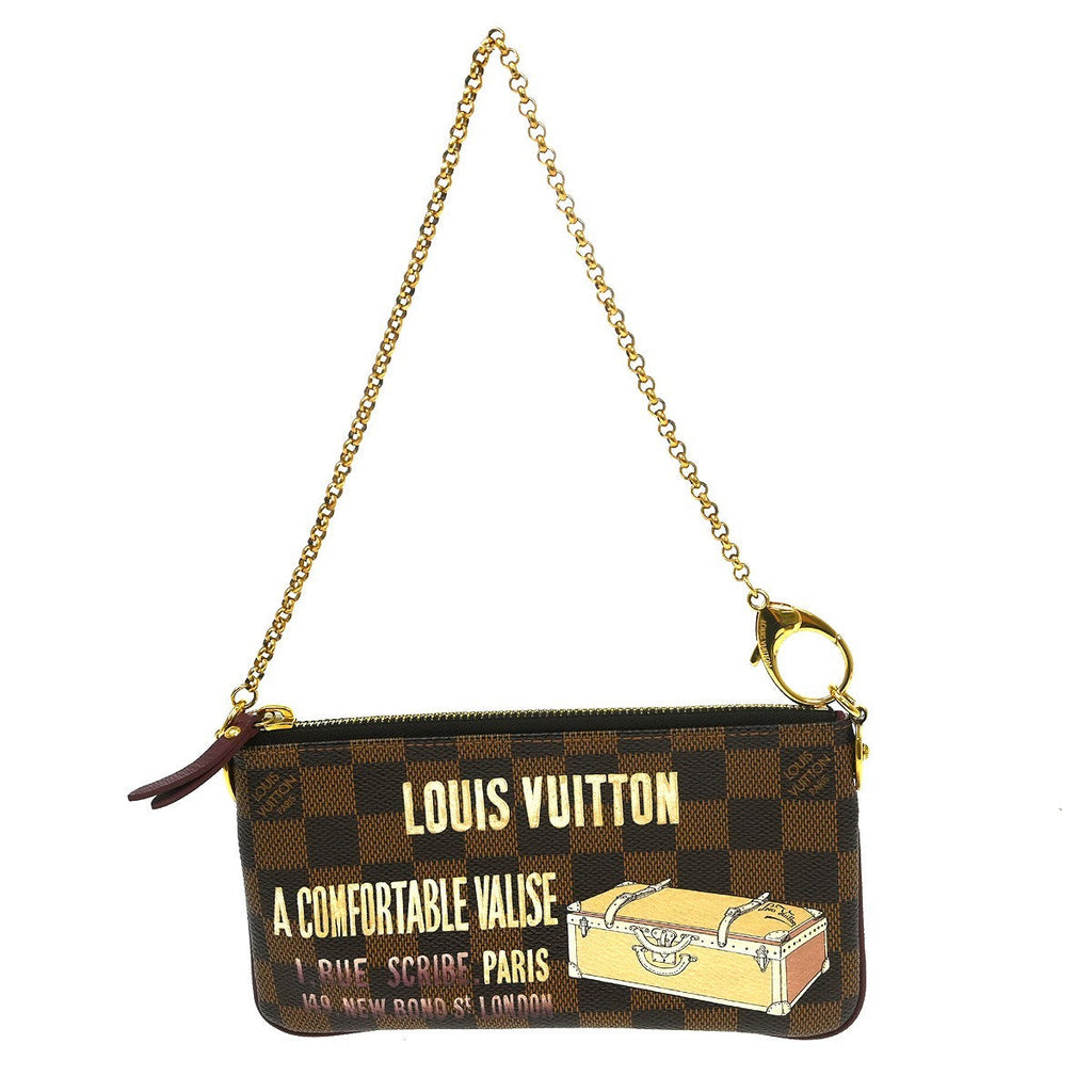 Louis Vuitton Milla Pochette Damier Brown Canvas Handbag ( )