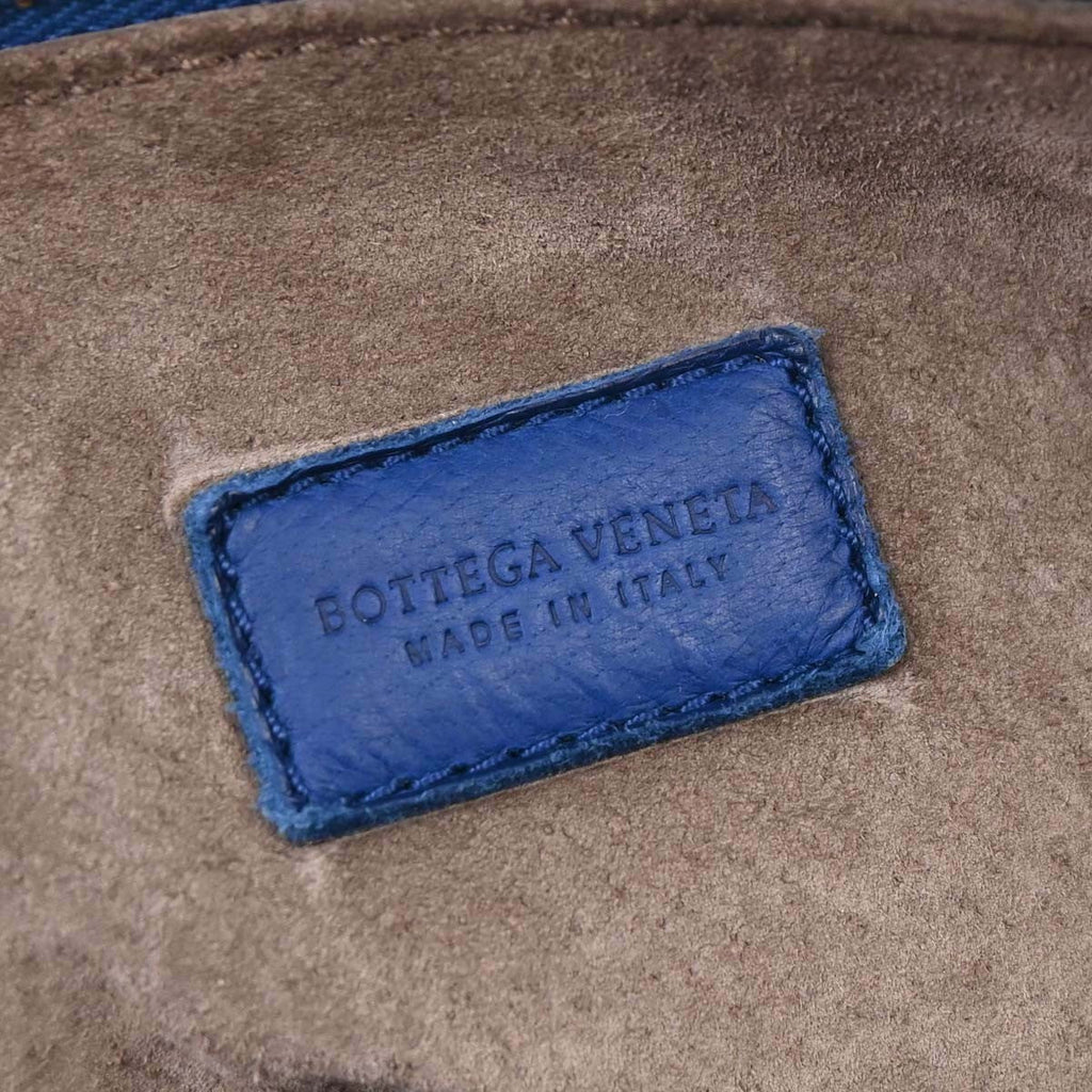 Bottega Veneta Intrecciato Handbag Leather Blue Leather Handbag ( )
