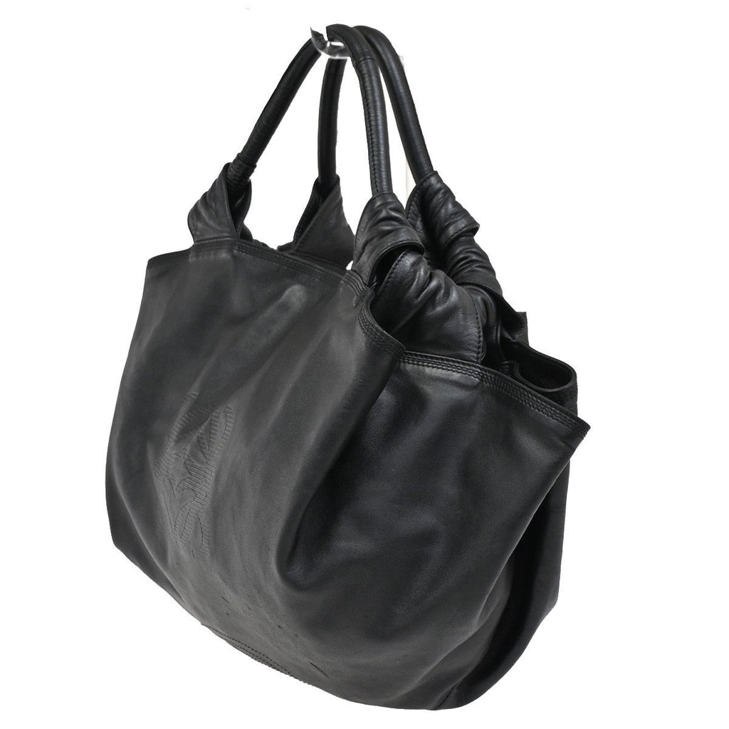 Loewe Anagram Handbag Leather Black Leather Handbag ( )