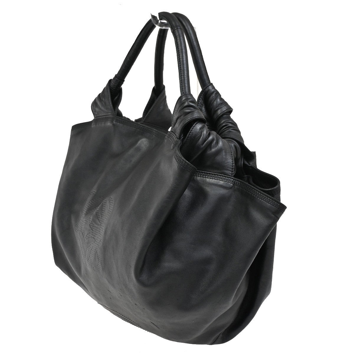 Loewe Anagram Handbag Leather Black Leather Handbag ( )