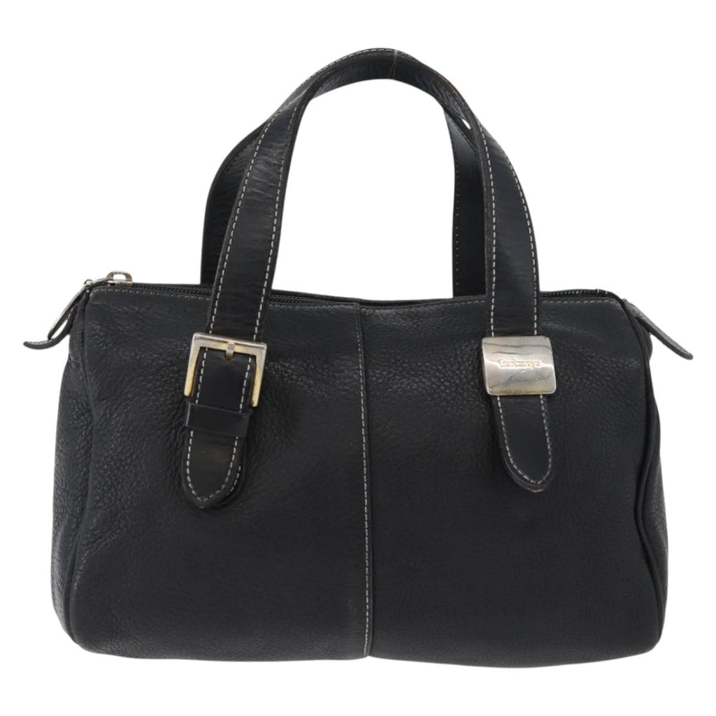 Burberry Vintage Handbag Leather Black Leather Handbag (Authentic  )