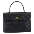 Bally Vintage Handbag Quilted Leather Black Leather Handbag (Authentic  )