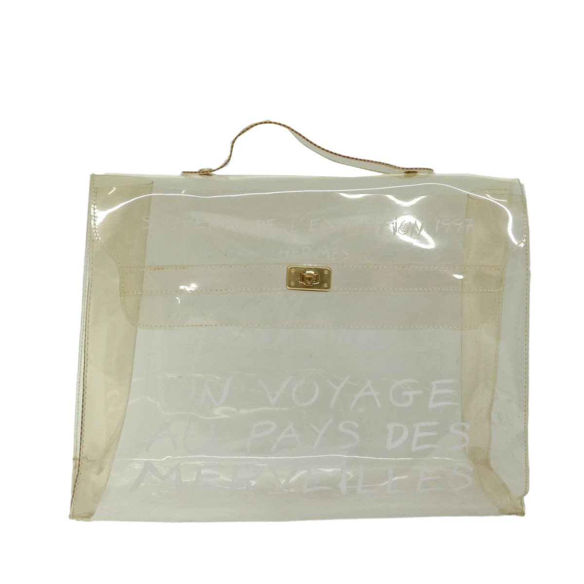 Hermes Kelly Souvenir Bag Vinyl Clear Plastic Handbag (Authentic  )