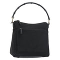 Gucci Vintage Bamboo Handle Bag Nylon Black Nylon Handbag ( )