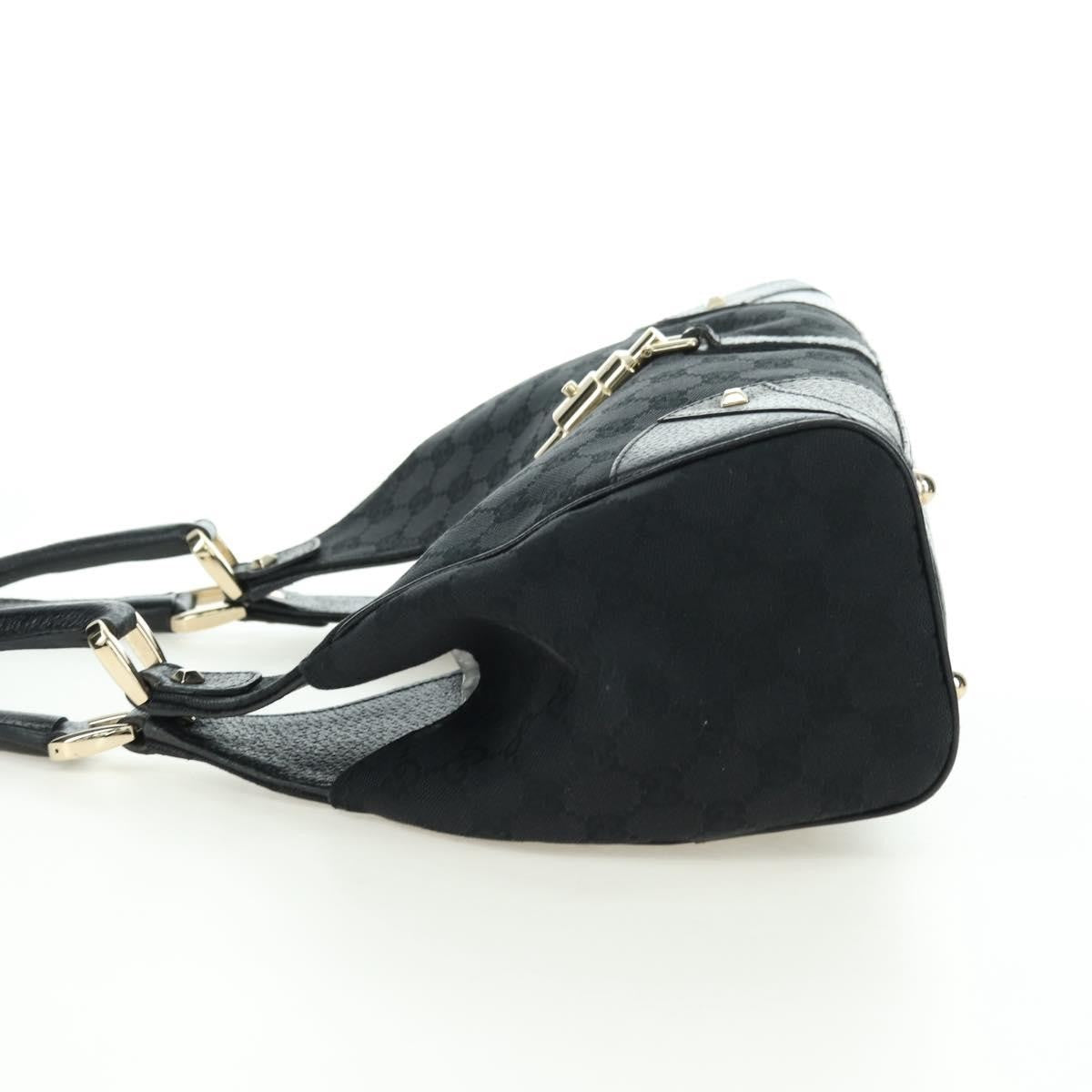 Gucci Vintage Jackie Shoulder Bag Canvas And Leather Black Canvas Handbag ( )