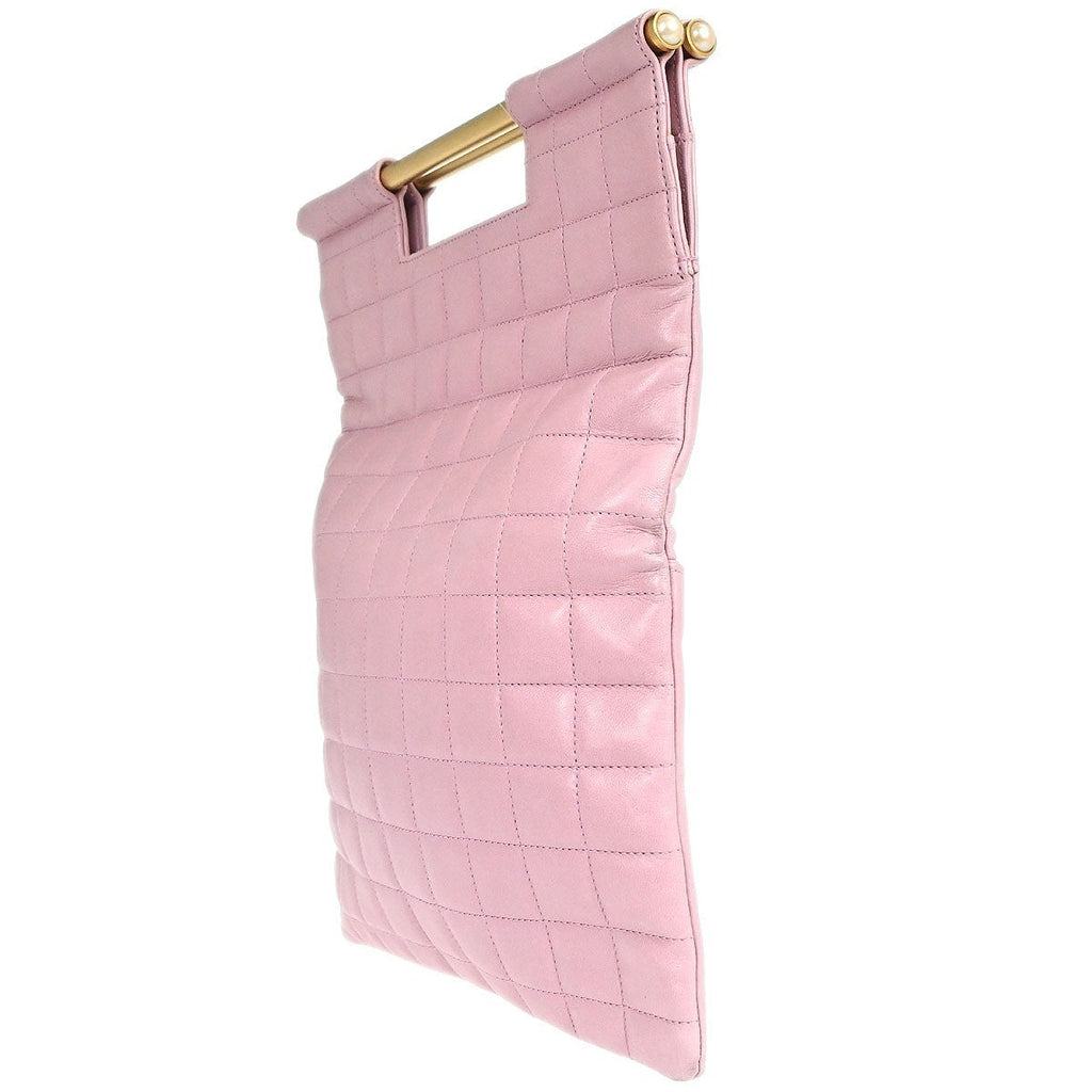 Chanel Chanel Coco Mark Leather Tote Bag Leather Pink Leather Handbag ( )
