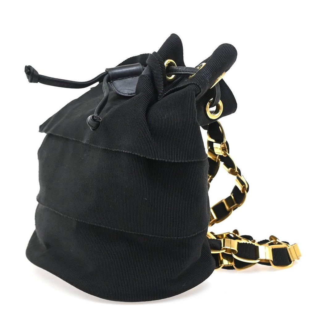 Salvatore Ferragamo Vala Backpack Canvas Black Canvas Backpack Bag (Authentic  )