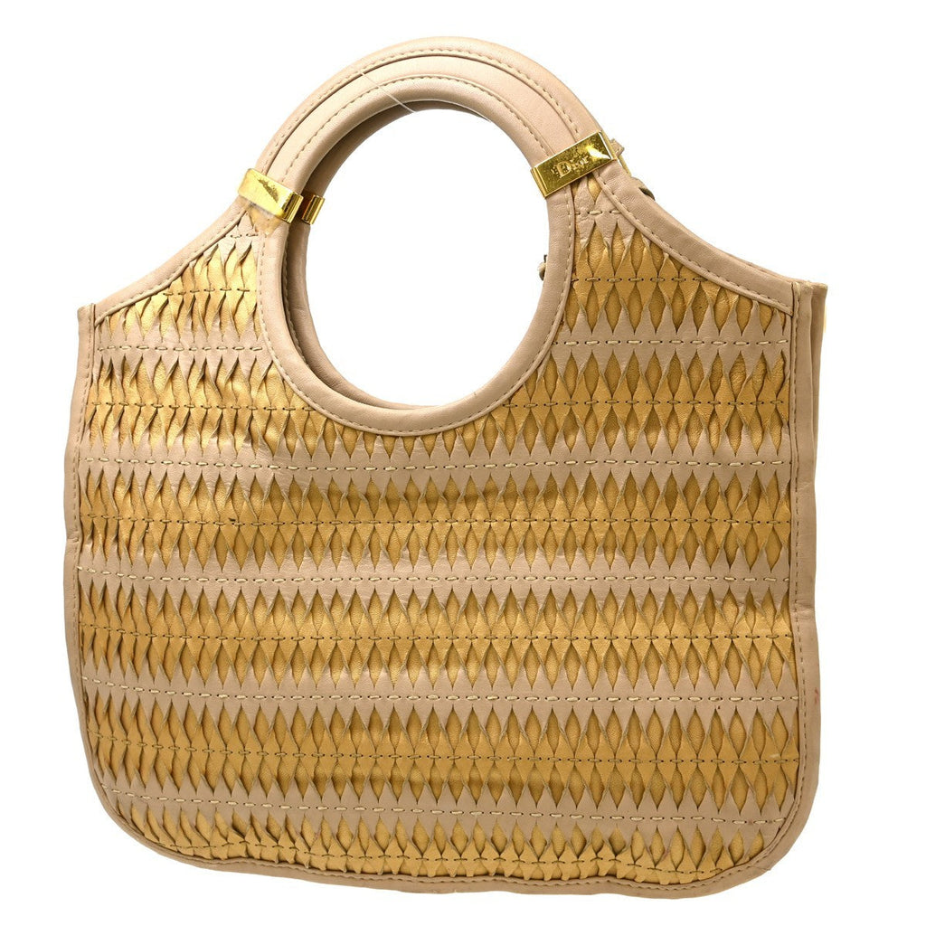 Christian Dior Diorita Tote Leather Beige Leather Handbag ( )