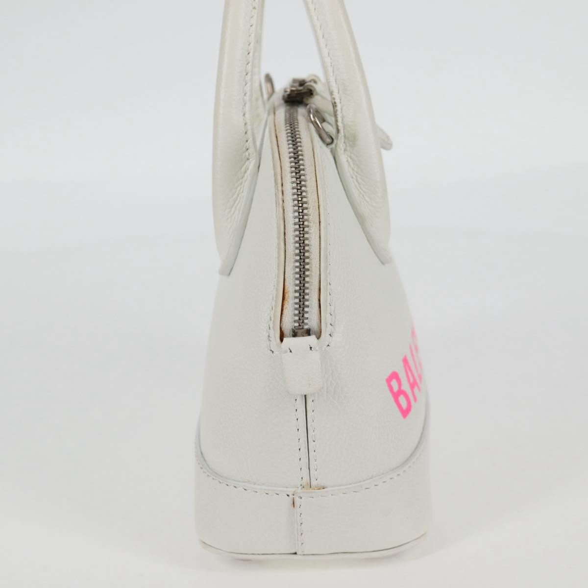 Balenciaga Logo Ville Bag Leather White Leather Handbag (Authentic  )