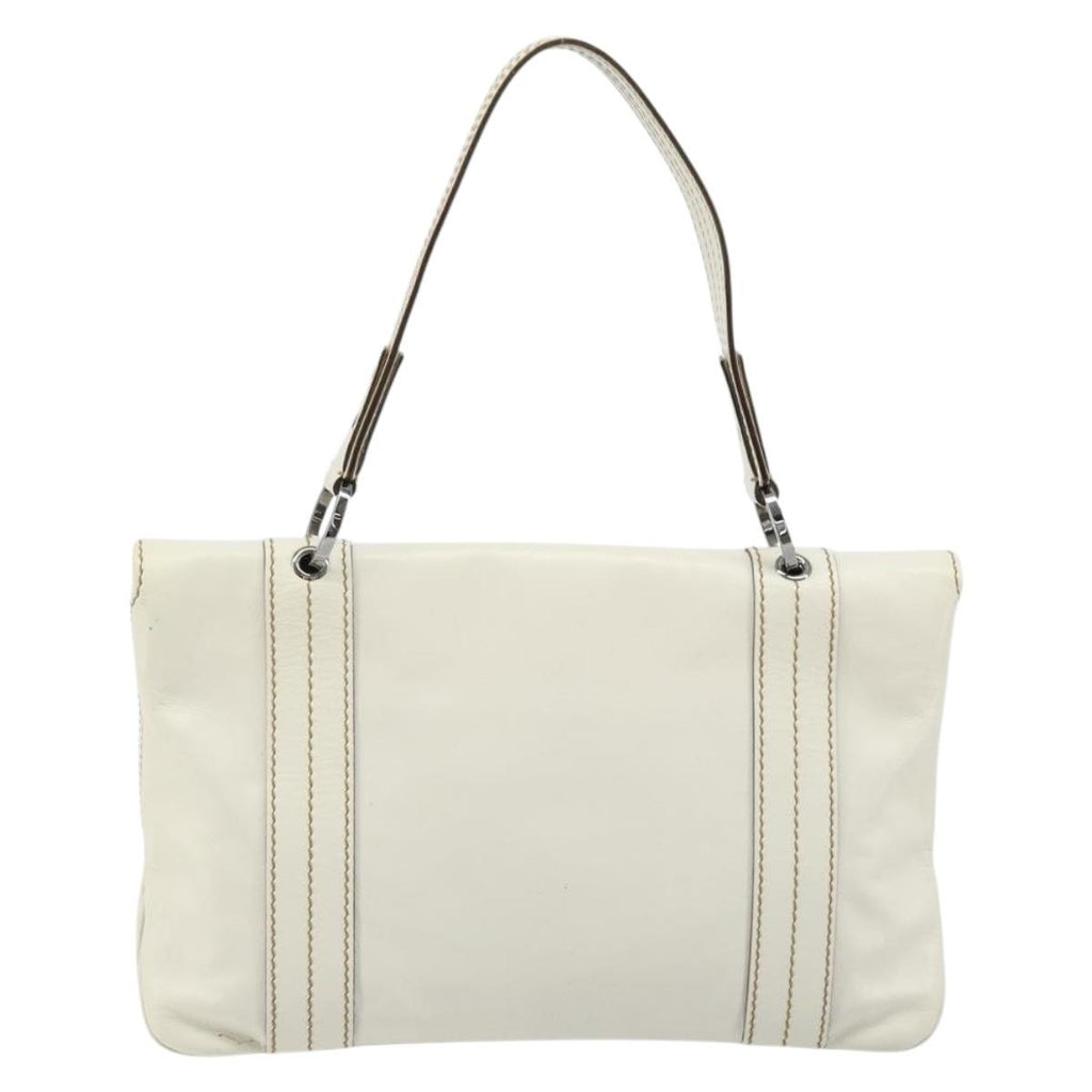 Gucci Vintage Handbag Leather White Leather Handbag (Authentic  )