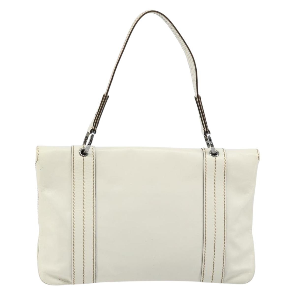 Gucci Vintage Handbag Leather White Leather Handbag (Authentic  )