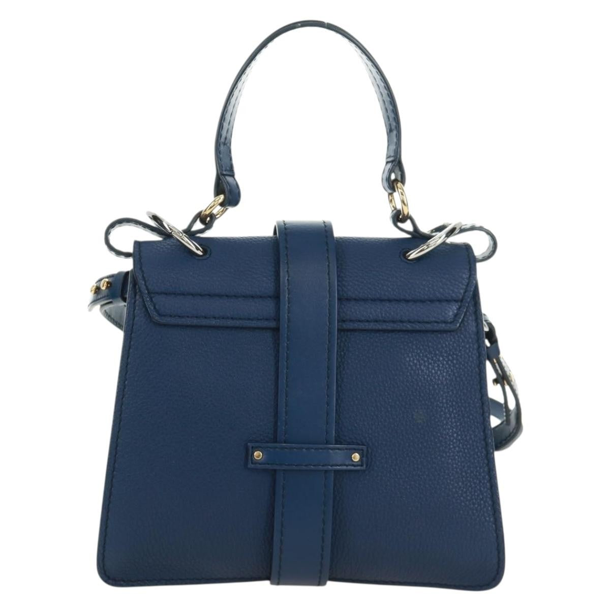 Chloe Aby Day Bag Leather Blue Leather Handbag (Authentic  )