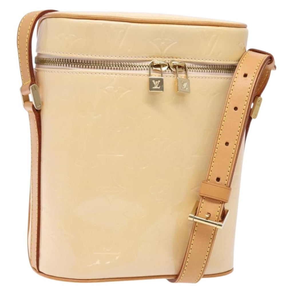 Louis Vuitton Sullivan Handbag Monogram Vernis Beige Patent_Leather Bag (Authentic  )