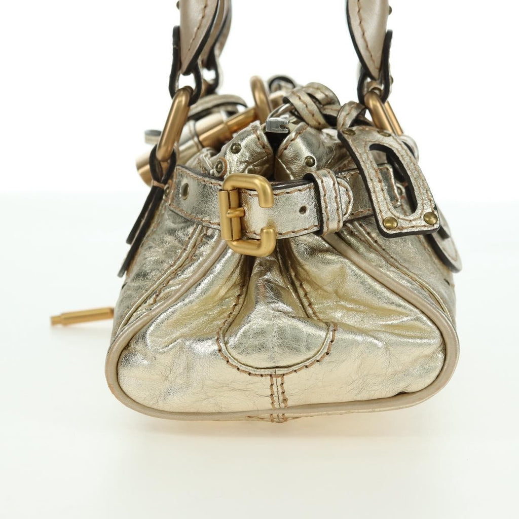 Chloe Paddington Lock Handbag Leather Gold Leather Handbag ( )