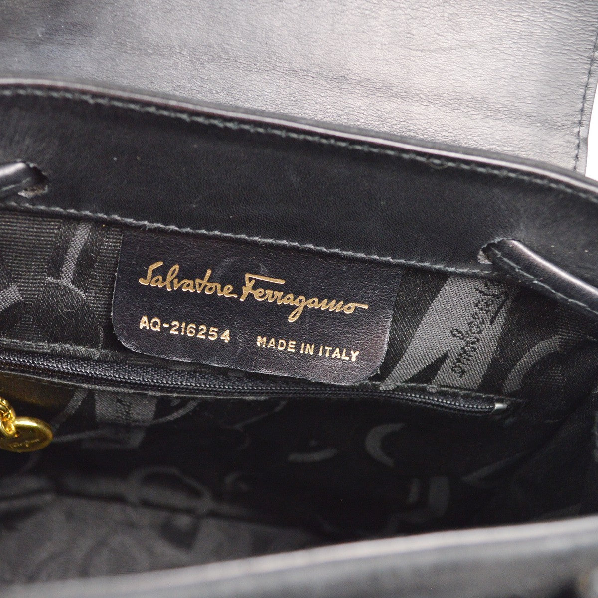 Salvatore Ferragamo Vara Flap Drawstring Backpack Leather And Suede Black Suede Backpack Bag (Authentic  )