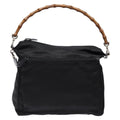 Gucci Vintage Bamboo Handle Bag Nylon Black Nylon Handbag ( )