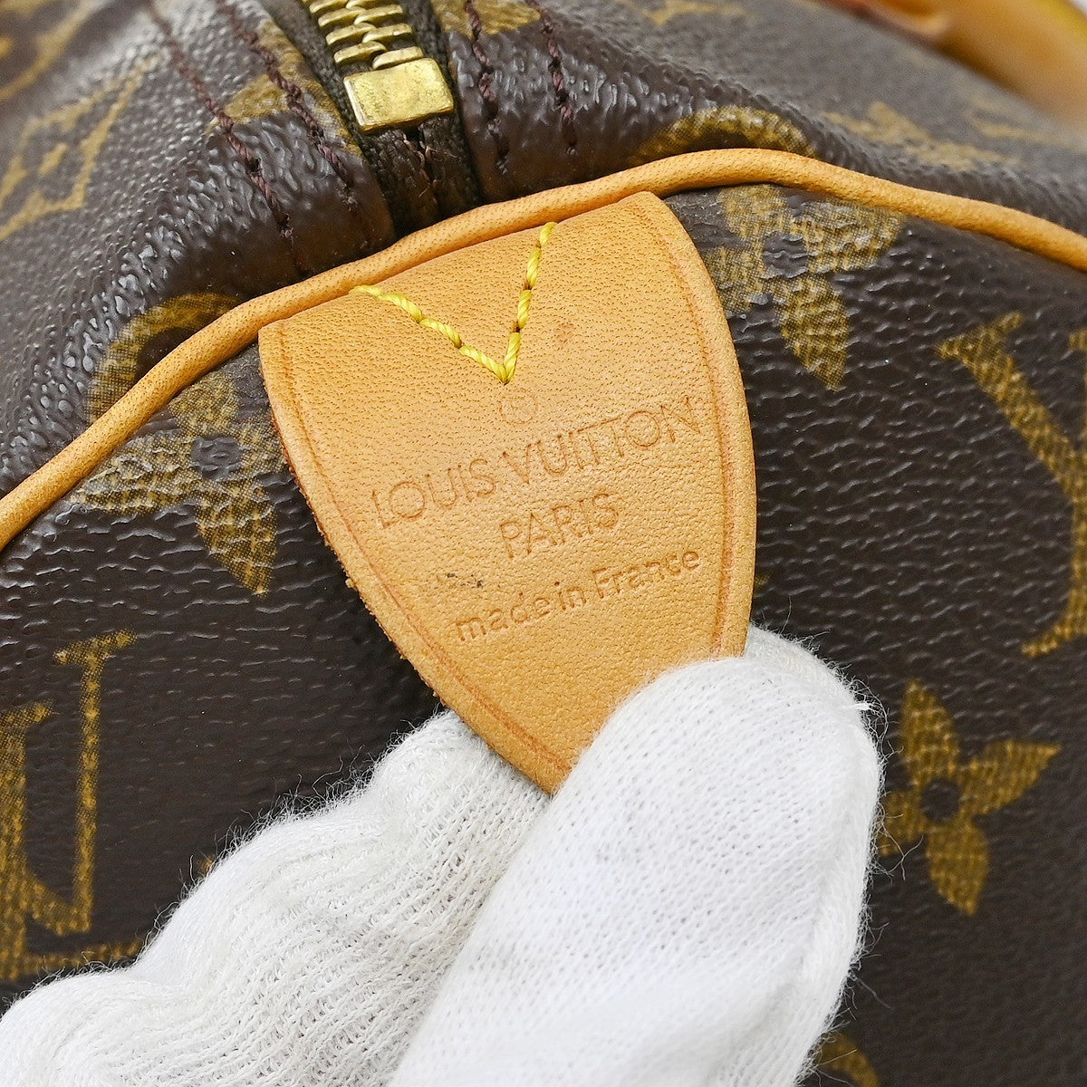 Louis Vuitton Speedy Handbag Monogram Canvas Brown Canvas Handbag ( )