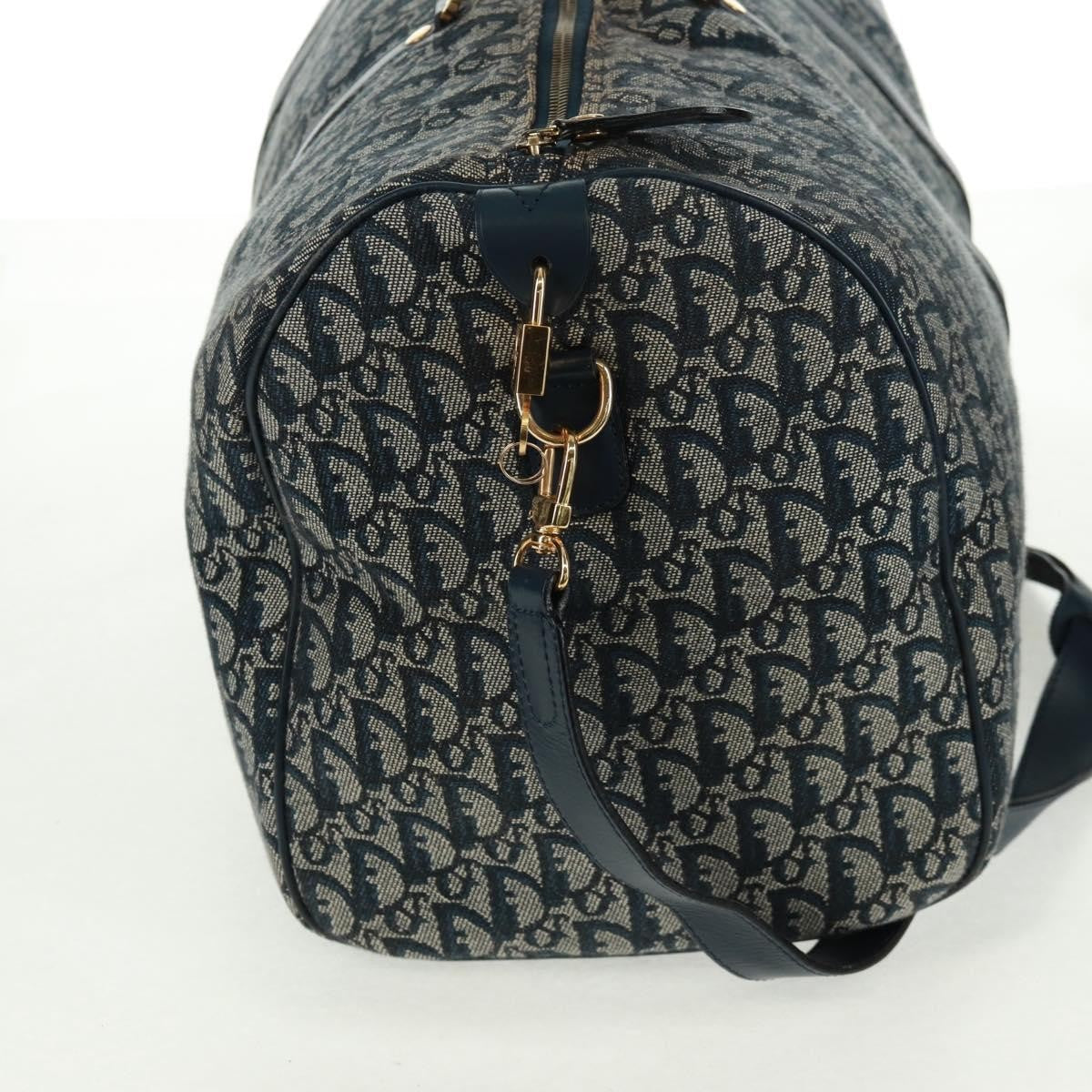 Christian Dior Vintage Trotter Boston Bag Diorissimo Canvas Navy Canvas Handbag ( )