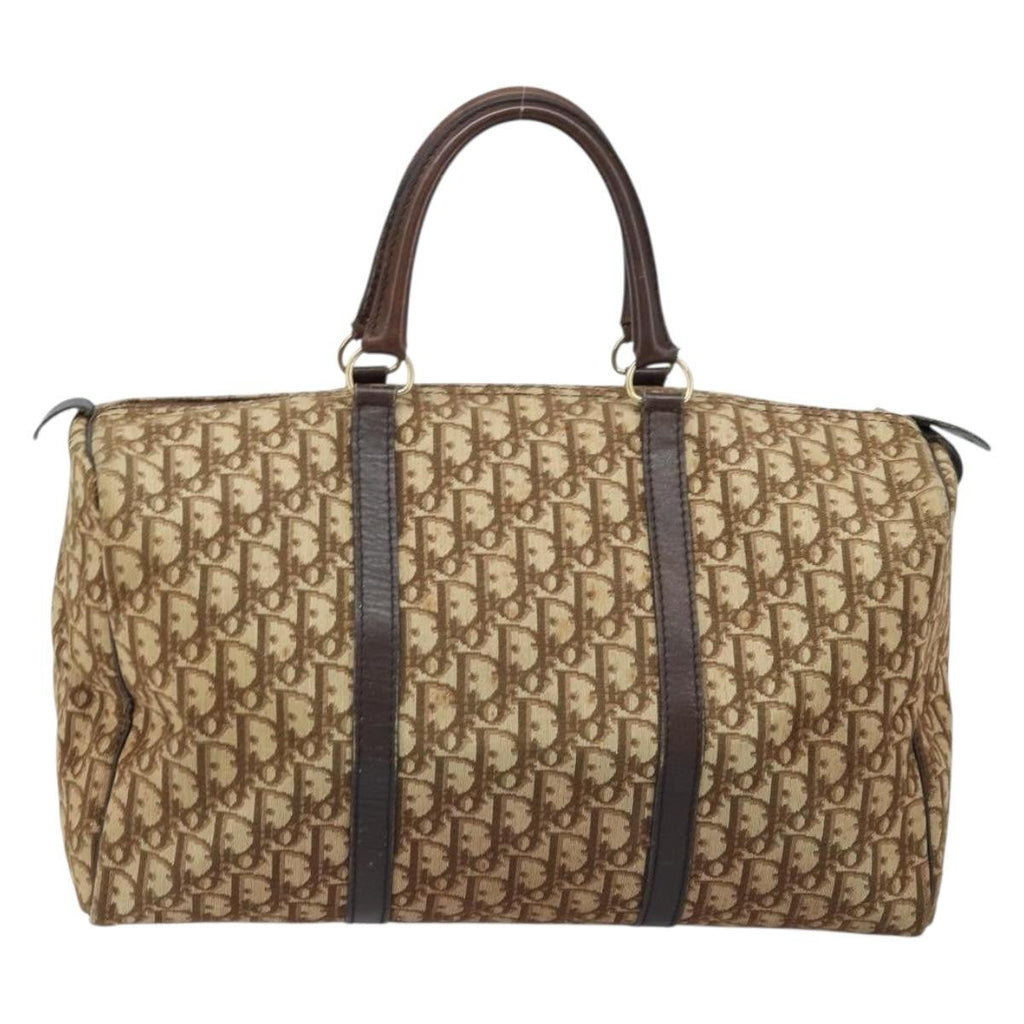 Christian Dior Vintage Trotter Boston Bag Diorissimo Canvas Beige Canvas Handbag ( )