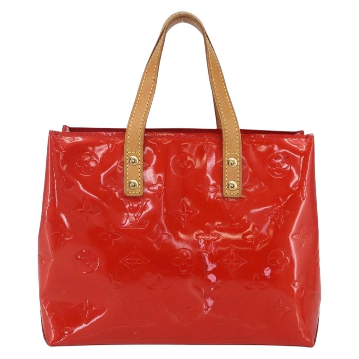 Louis Vuitton Reade Handbag Monogram Vernis Red Patent_Leather Handbag (Authentic  )