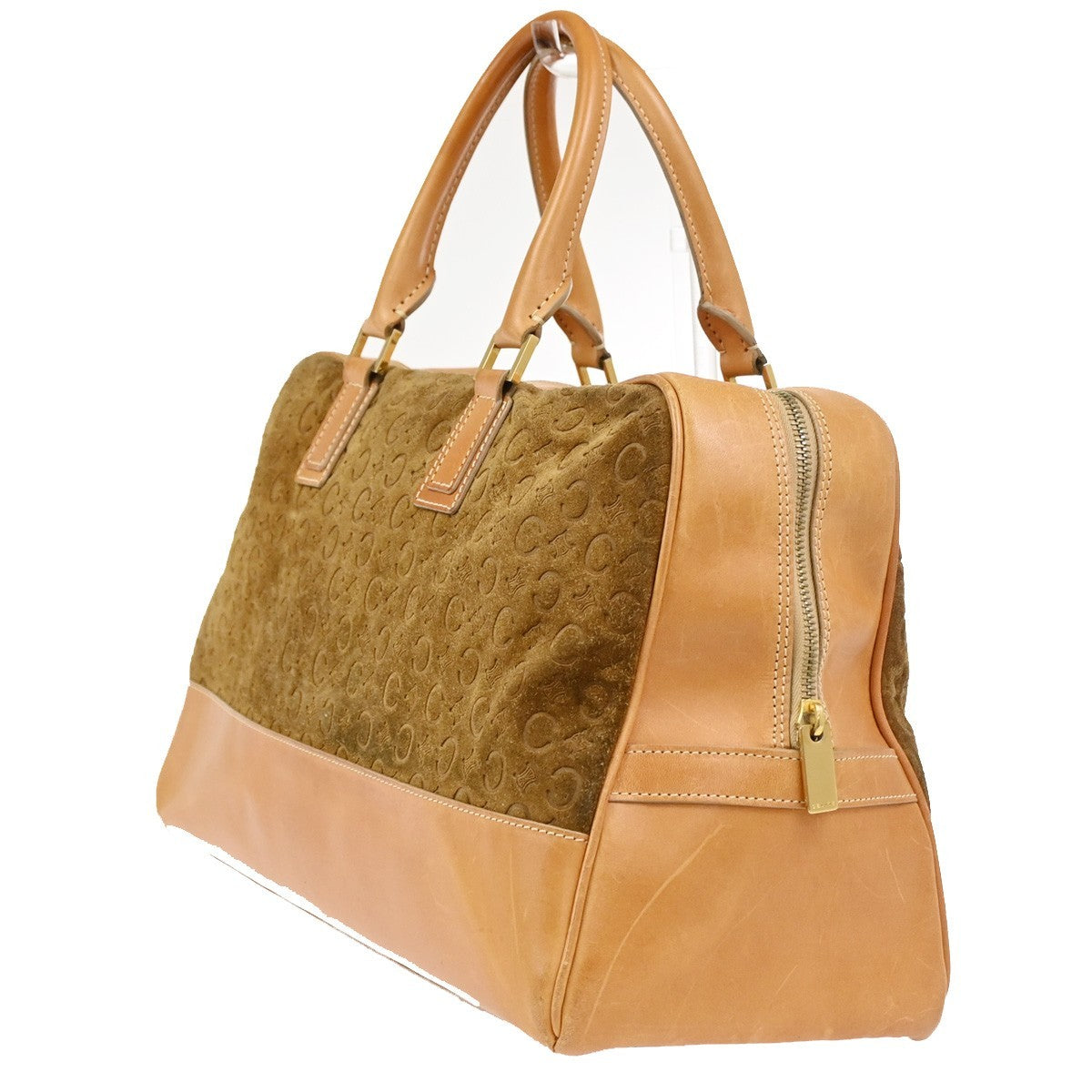 Celine C Macadam Handbag Suede And Leather Brown Suede Handbag ( )