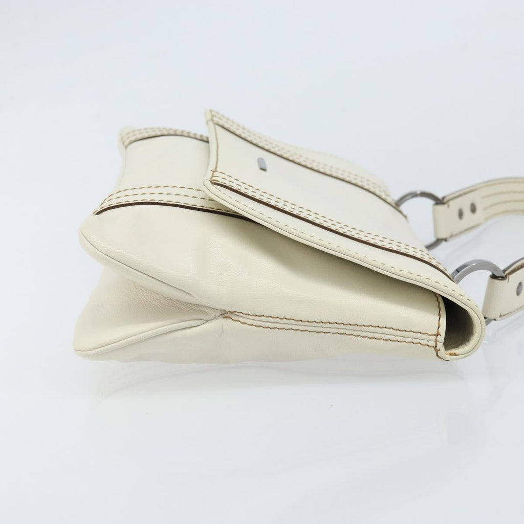 Gucci Vintage Handbag Leather White Leather Handbag (Authentic  )
