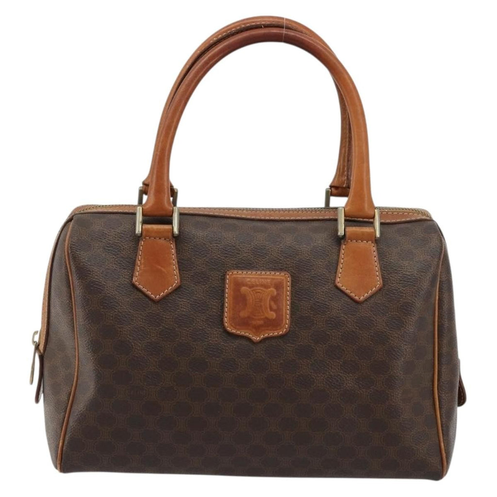 Celine Vintage Triomphe Handbag Canvas Brown Canvas Handbag ( )