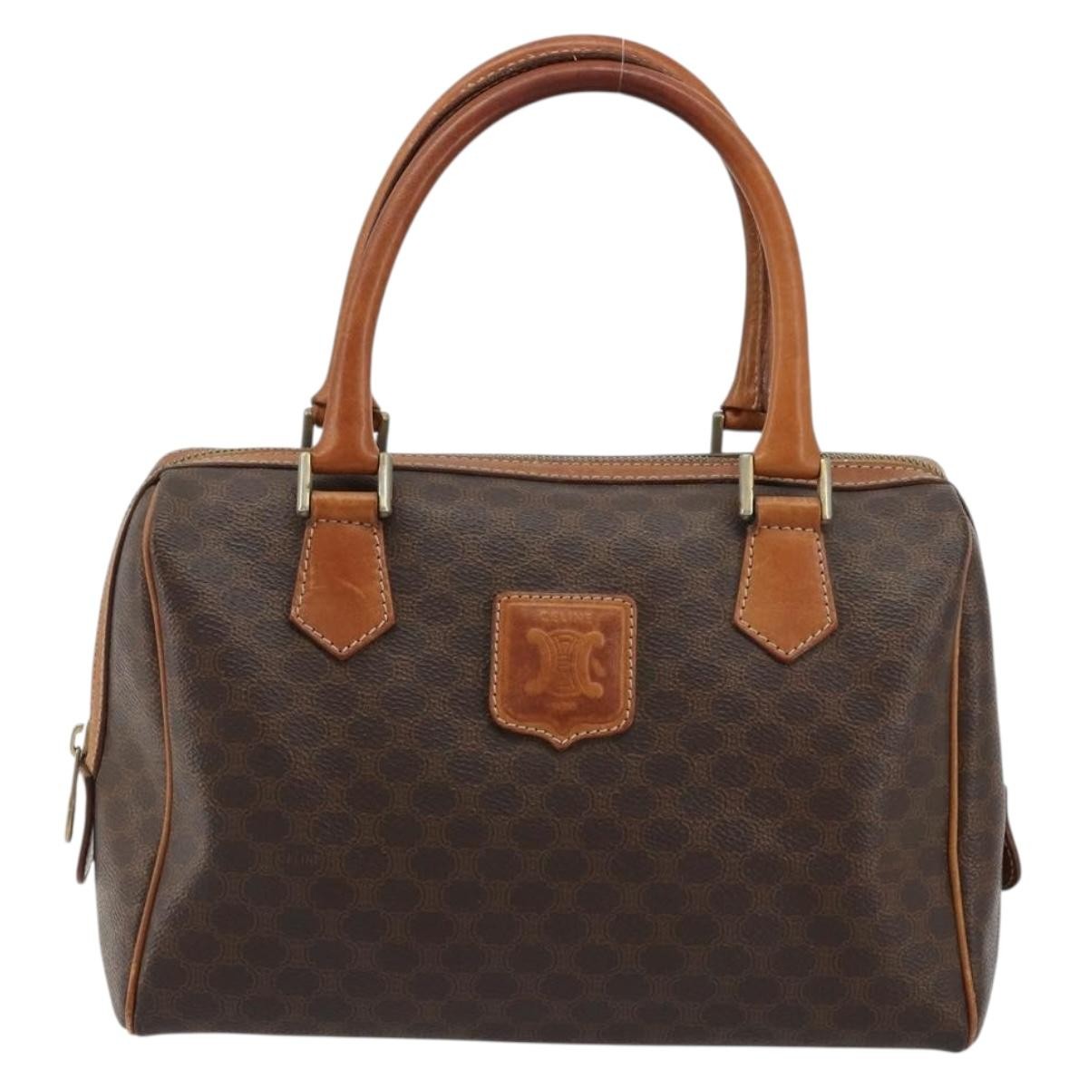 Celine Vintage Triomphe Handbag Canvas Brown Canvas Handbag ( )