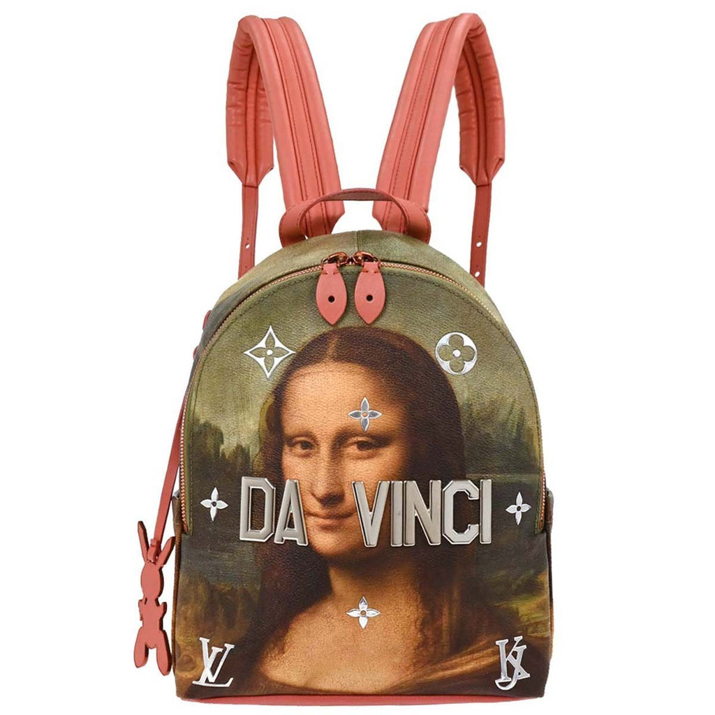 Louis Vuitton Palm Springs Backpack Limited Edition Jeff Koons Da Vinci Print Canvas Multicolour Canvas Backpack Bag (Authentic  )