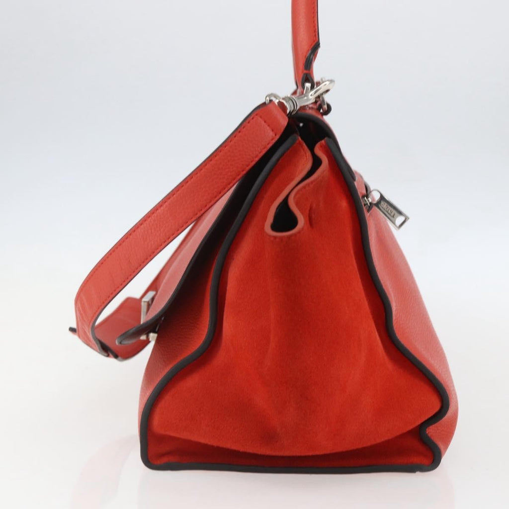 Celine Trapeze Bag Leather Red Leather Handbag (Authentic  )