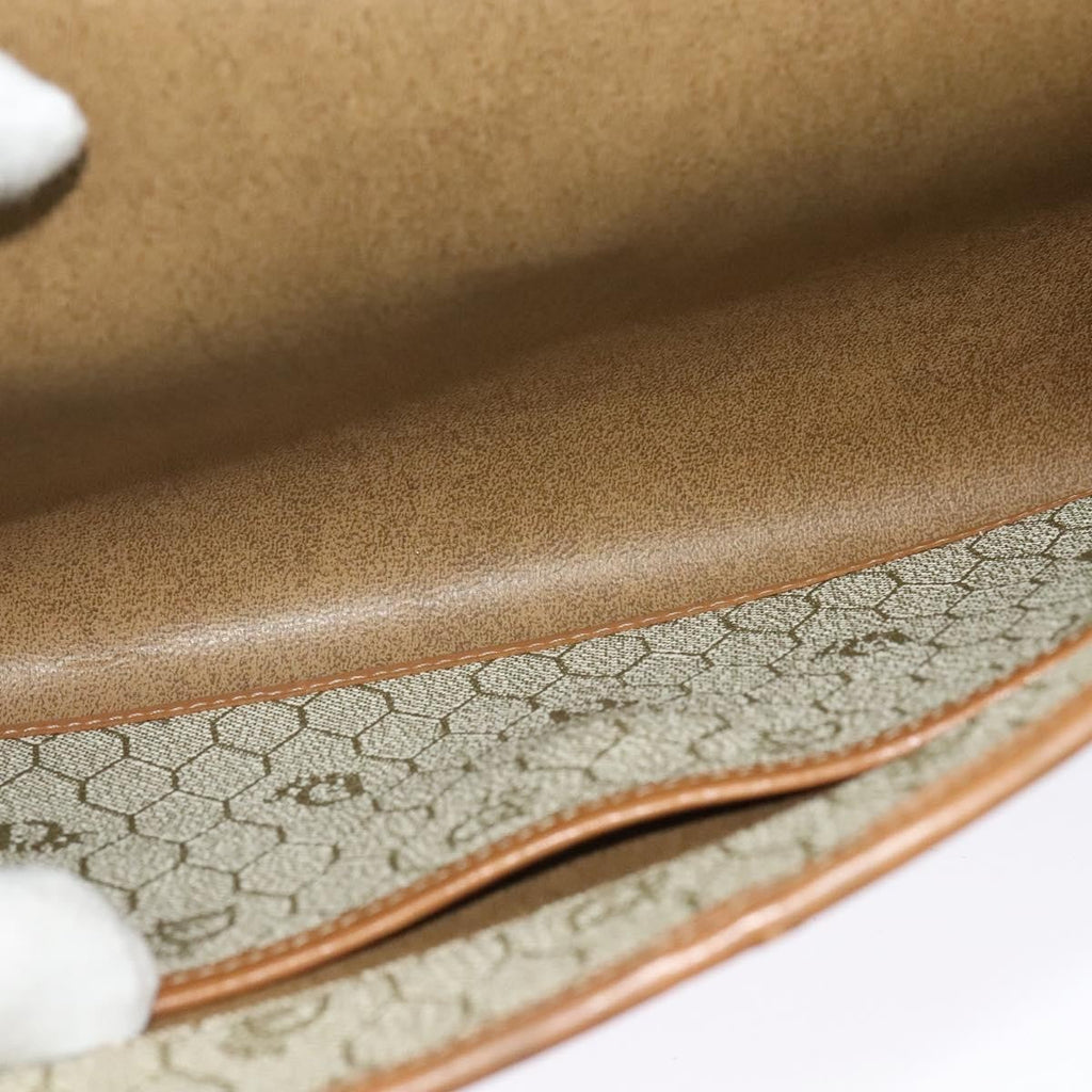 Christian Dior Vintage Honeycomb Chain Canvas Beige Canvas Bag (Authentic  )