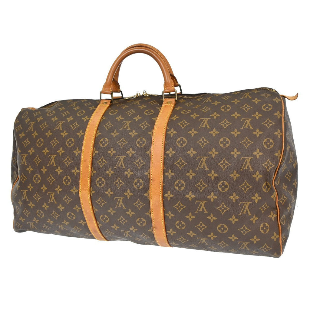 Louis Vuitton Keepall Bag Monogram Canvas Brown Canvas Handbag ( )