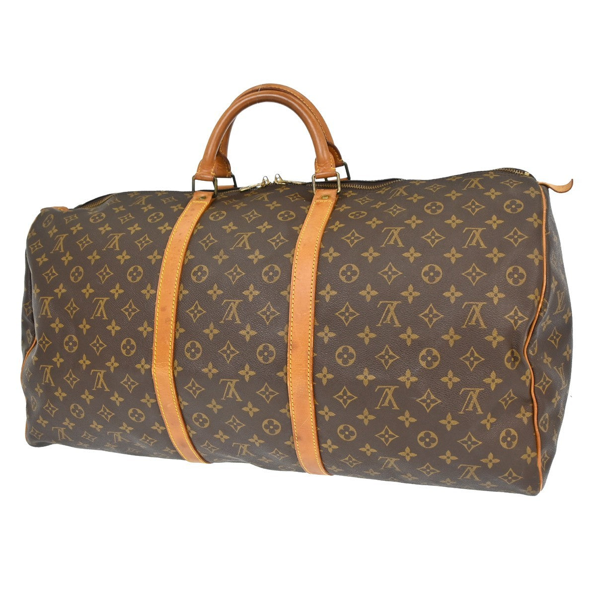 Louis Vuitton Keepall Bag Monogram Canvas Brown Canvas Handbag ( )