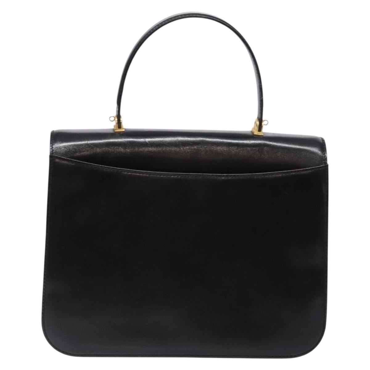 Bally Handbag Leather Black Leather Handbag (Authentic  )