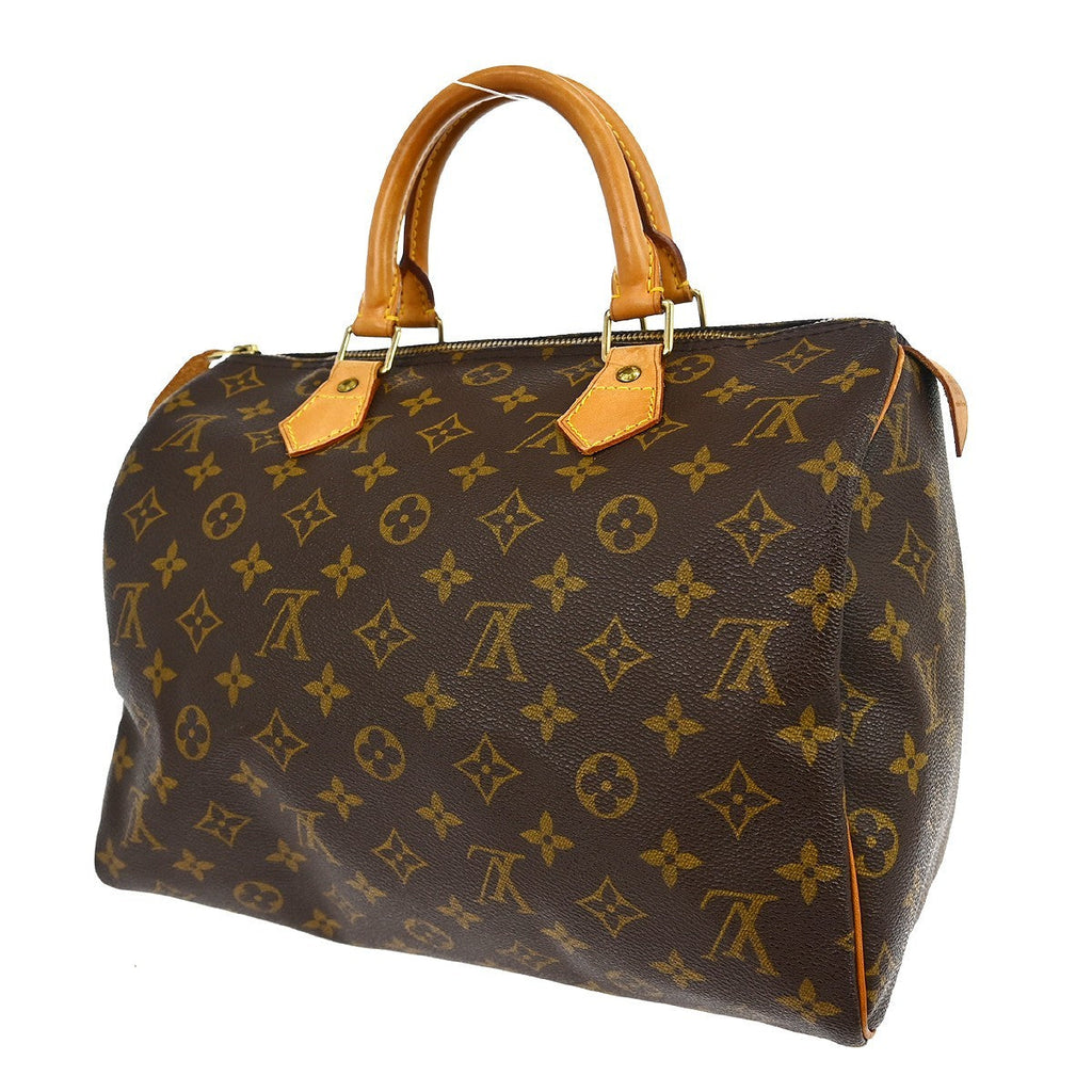 Louis Vuitton Speedy Handbag Monogram Canvas Brown Canvas Handbag ( )