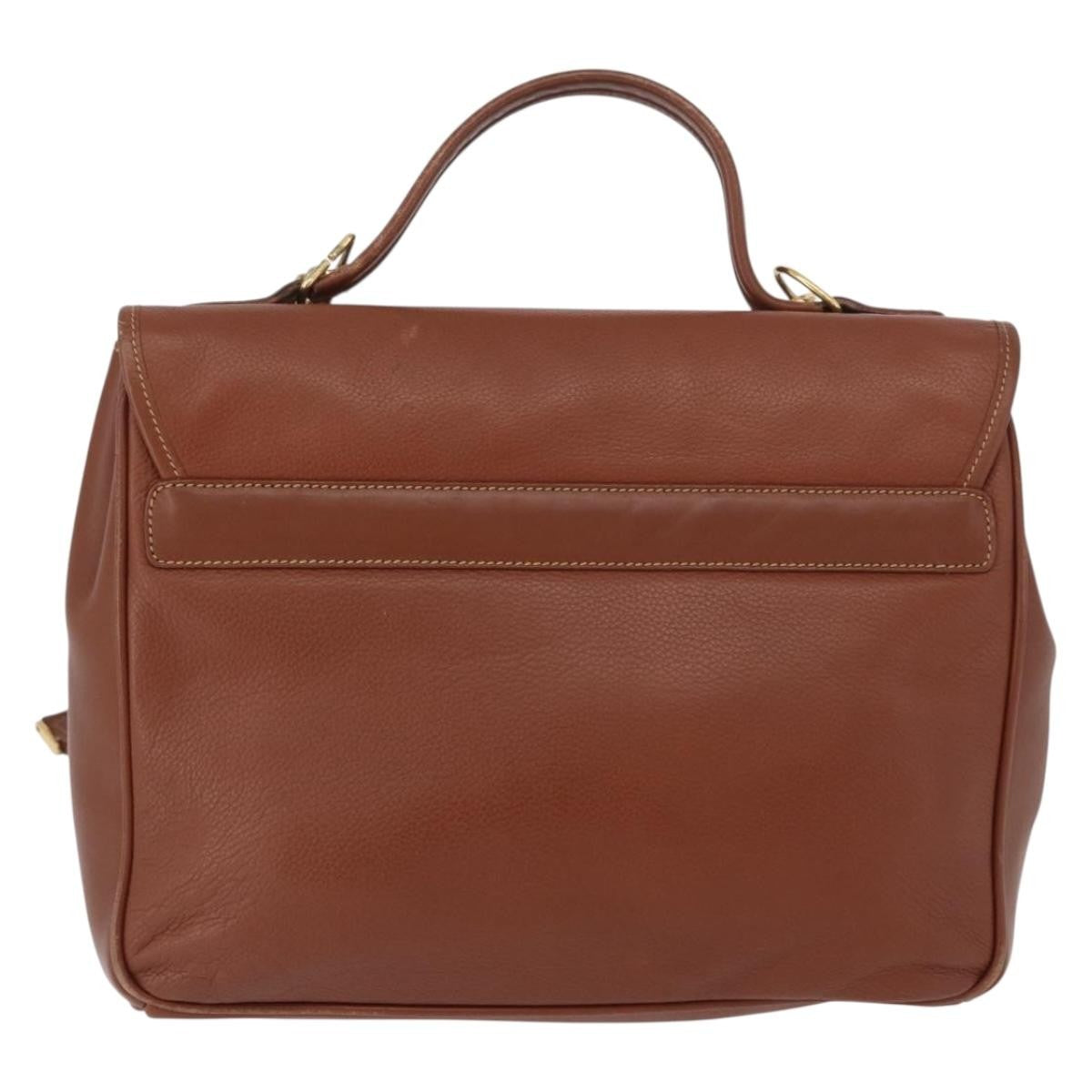 Gucci Vintage Handbag Leather Brown Leather Handbag (Authentic  )