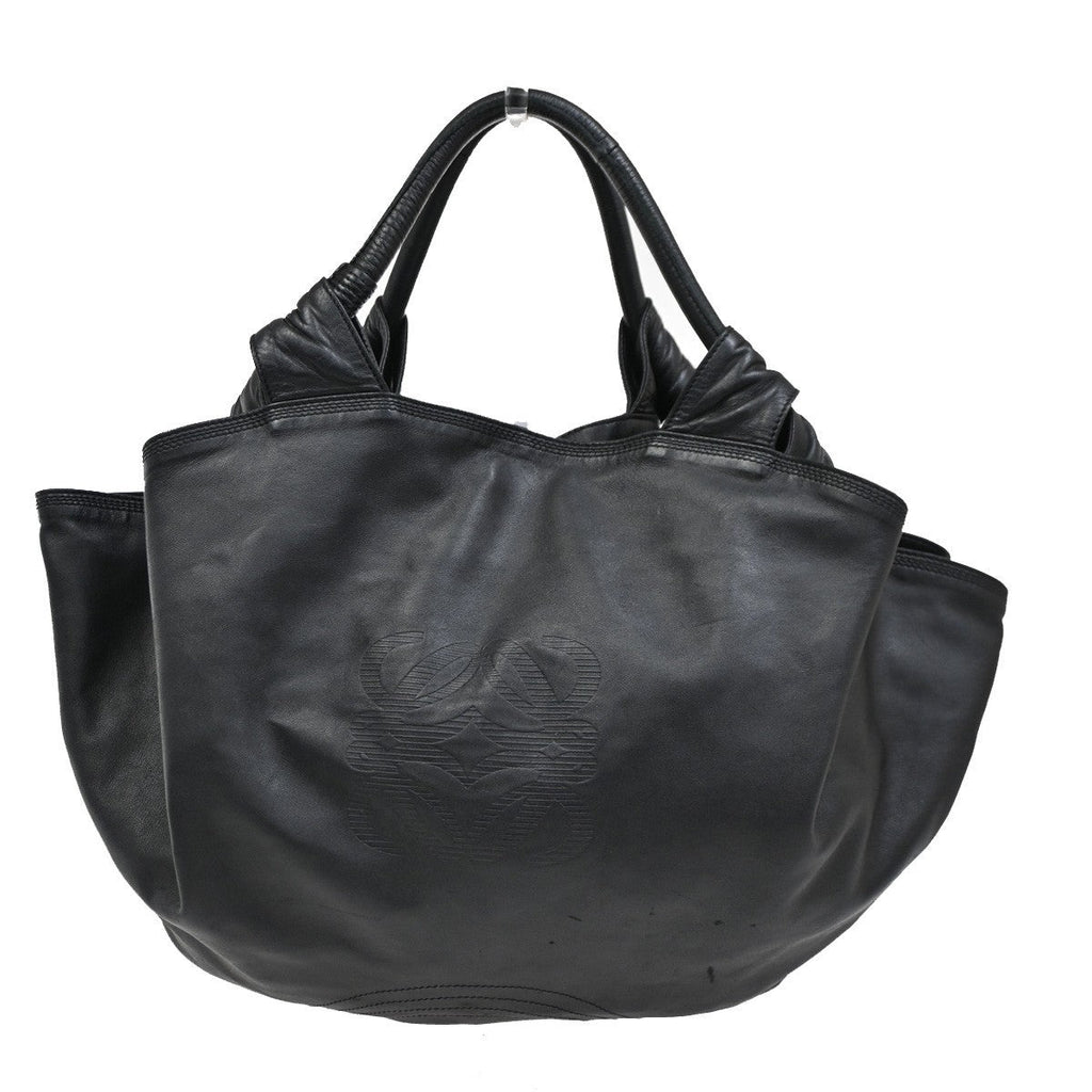 Loewe Anagram Handbag Leather Black Leather Handbag ( )