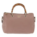 Gucci Bamboo Shopper Tote Leather Pink Leather Handbag (Authentic  )