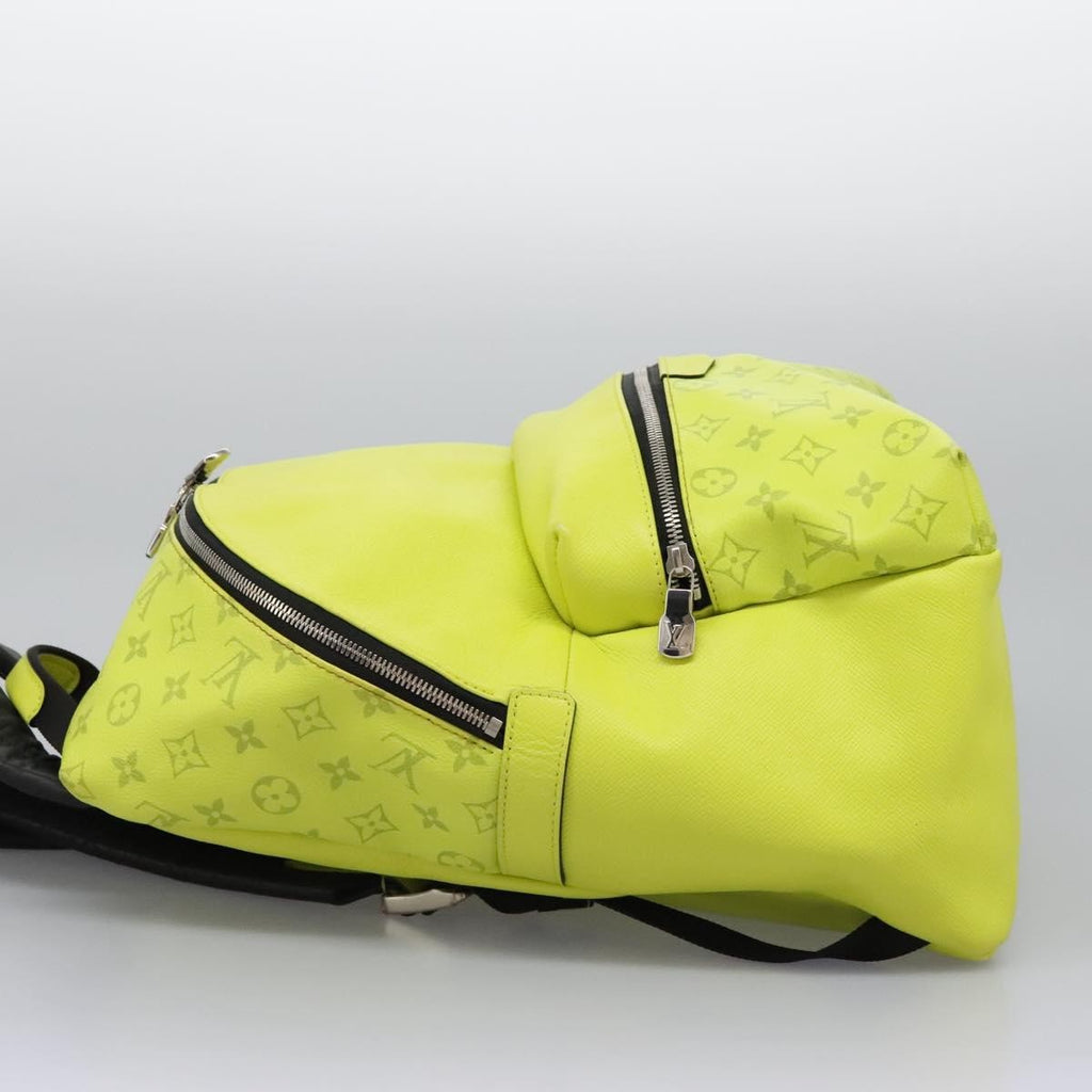 Louis Vuitton Discovery Backpack Monogram Taigarama Yellow Leather Backpack Bag (Authentic  )