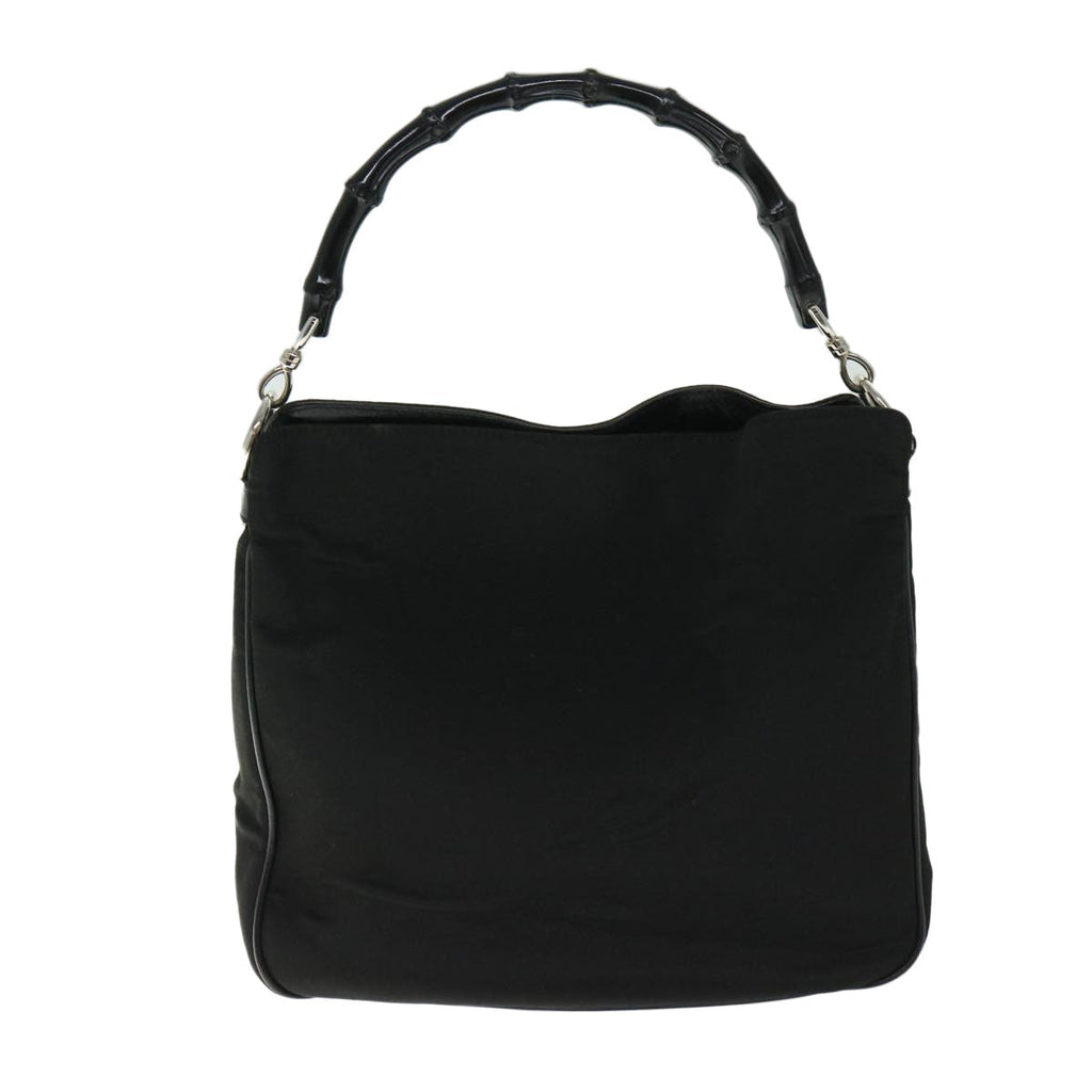 Gucci Vintage Bamboo Handle Bag Nylon Black Nylon Handbag ( )