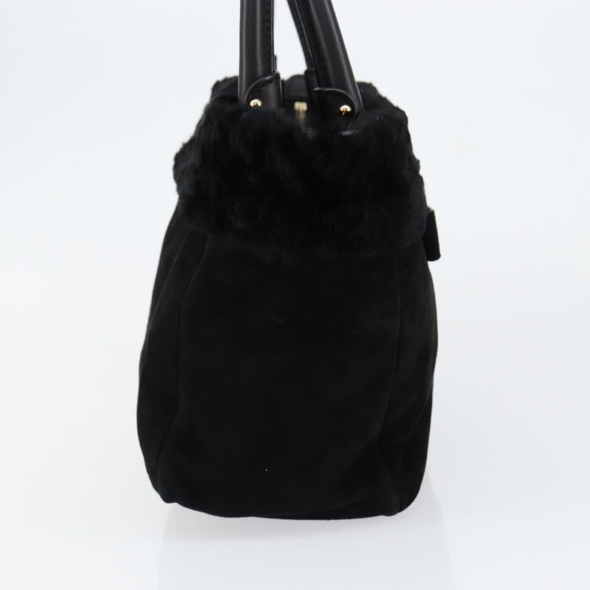 Salvatore Ferragamo Vala Handbag Suede Black Suede Handbag (Authentic  )