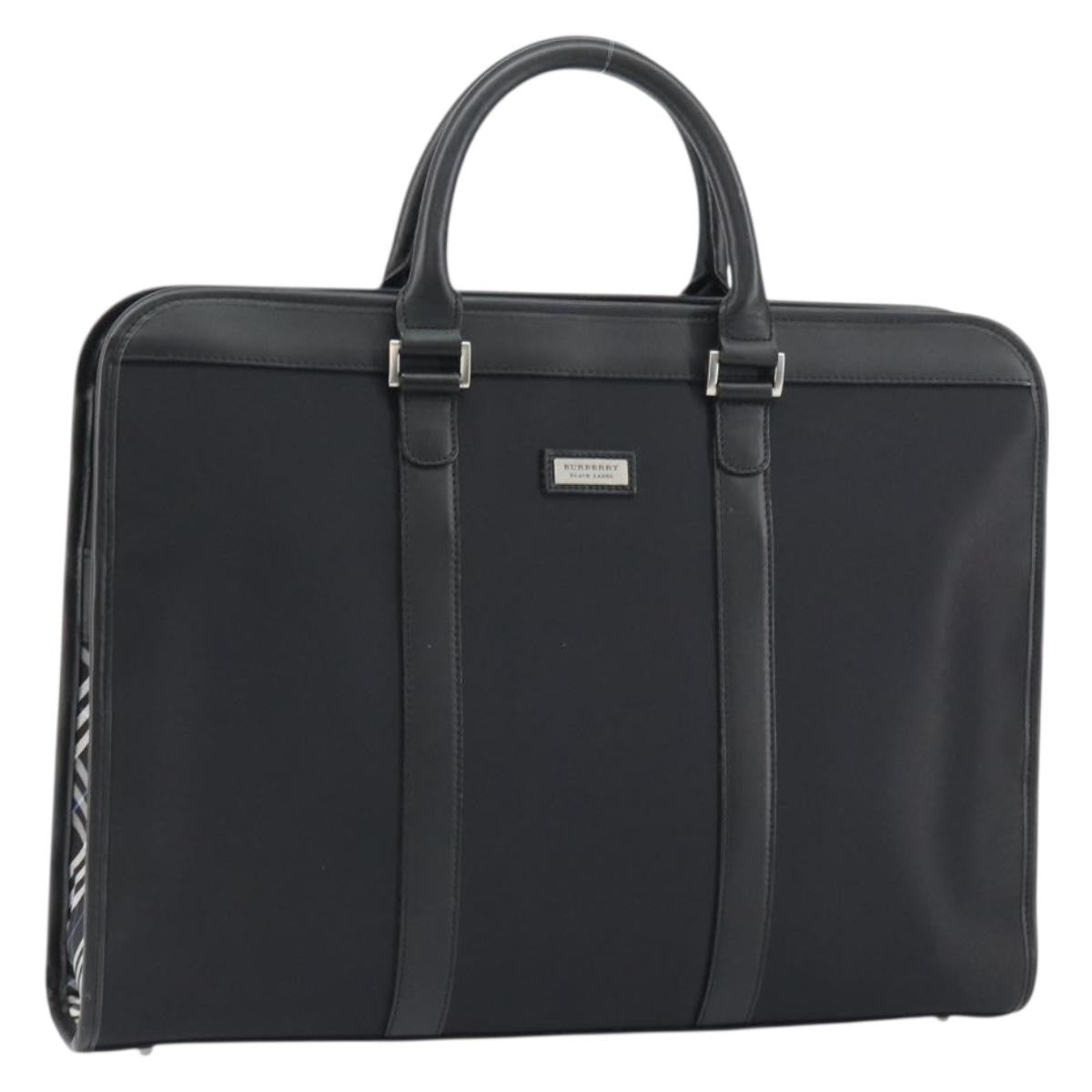 Burberry Black Label Business Bag Nylon Black Nylon Handbag (Authentic  )