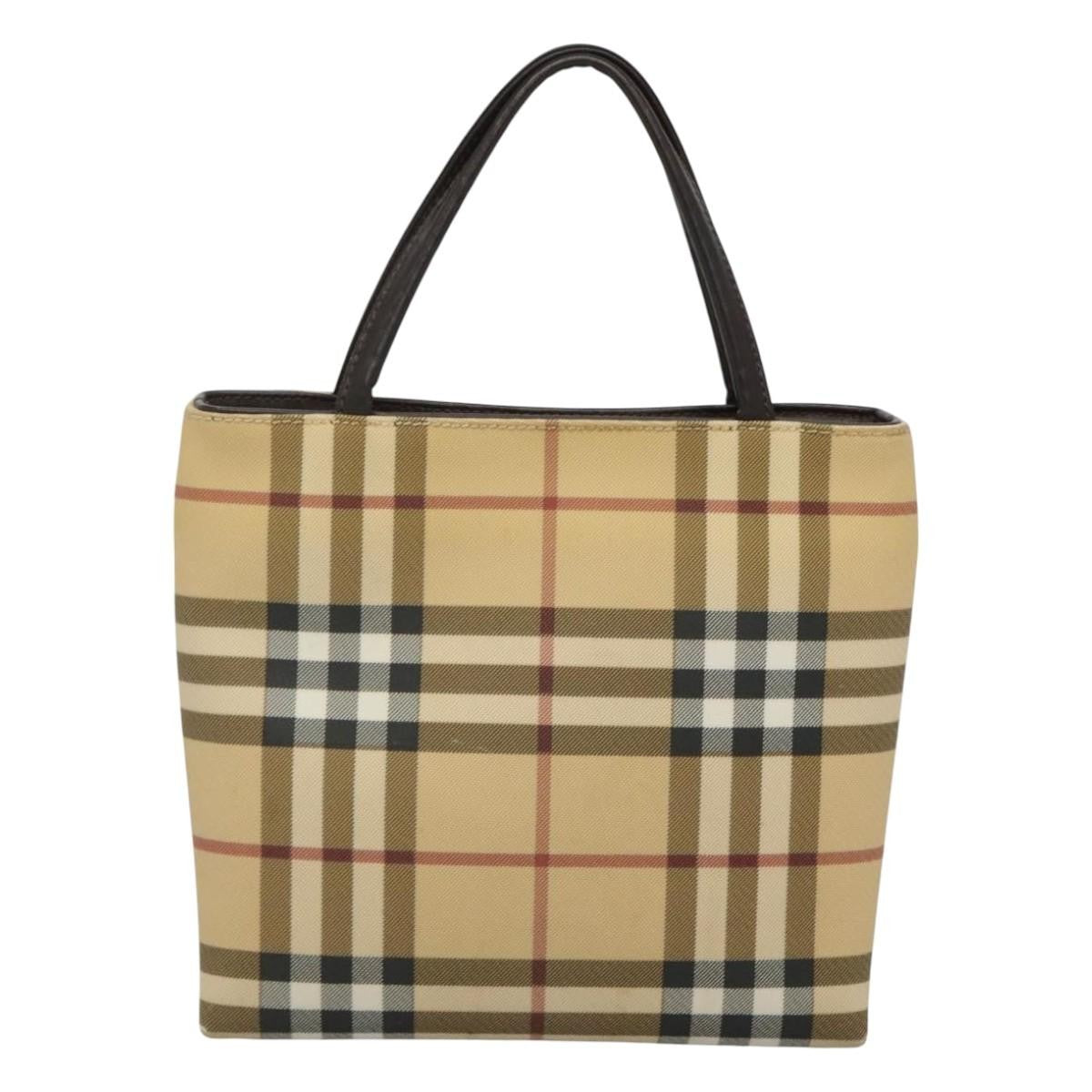 Burberry Nova Check Handbag Nova Check Canvas Beige Canvas Handbag (Authentic  )