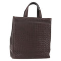 Bottega Veneta Intrecciato Handbag Leather Brown Leather Handbag (Authentic  )