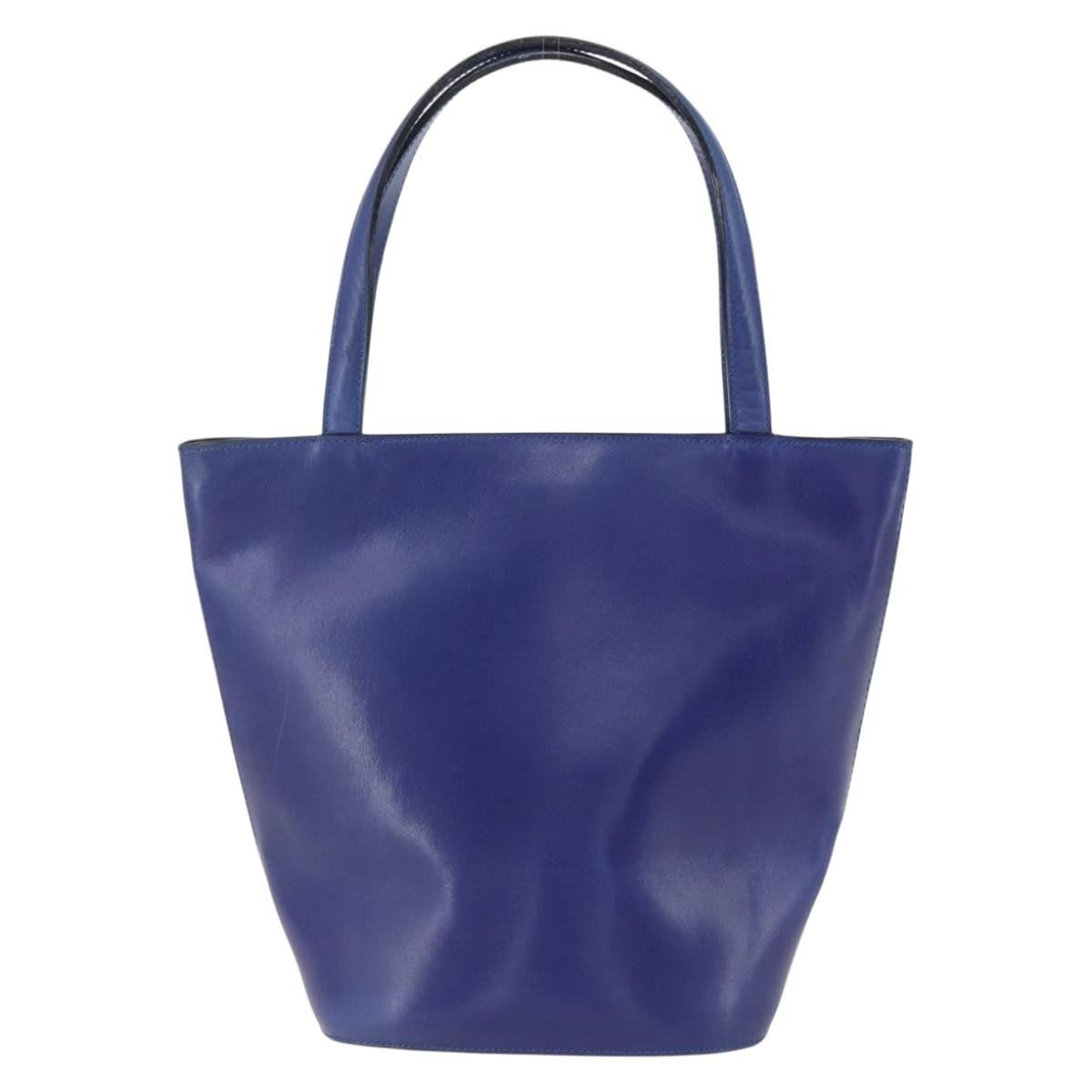 Celine Handbag Leather Blue Leather Handbag (Authentic  )